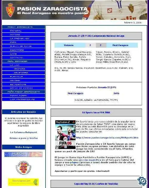 Pasión Zaragocista · 3 FEB 2006