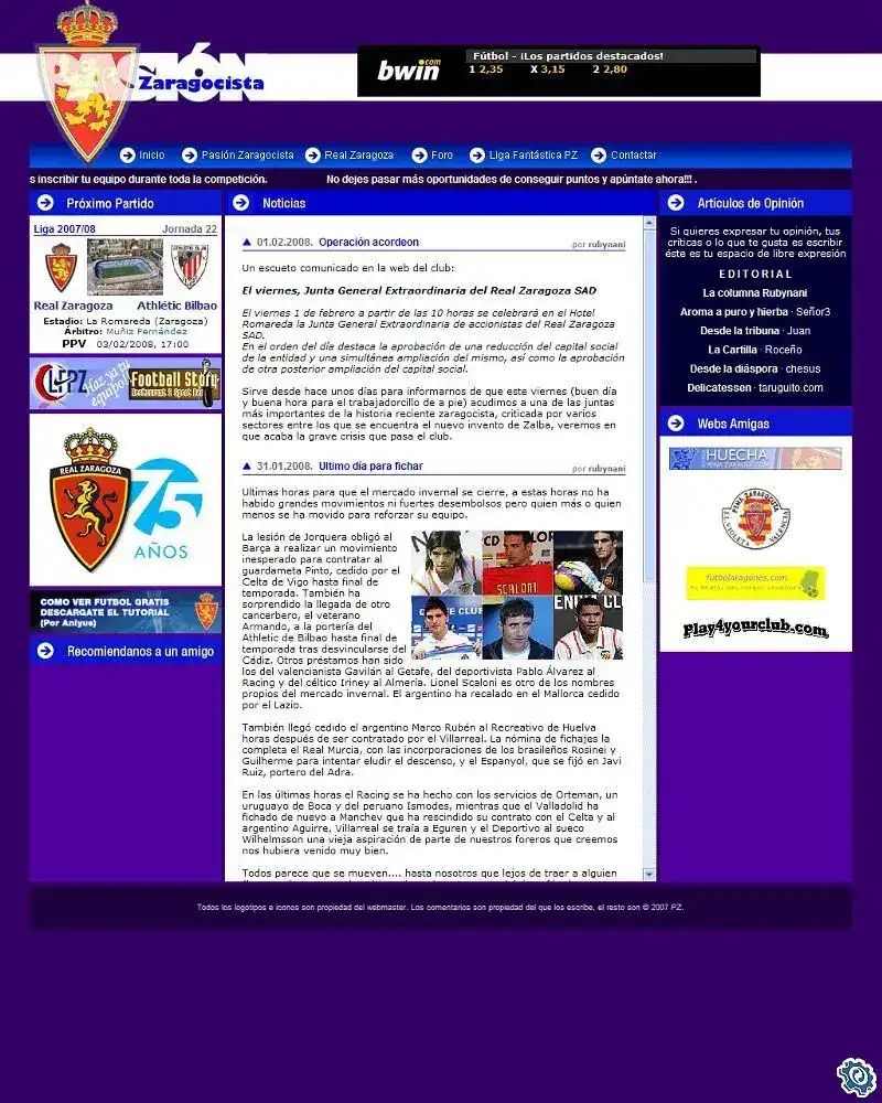 Pasión Zaragocista · 1 FEB 2008