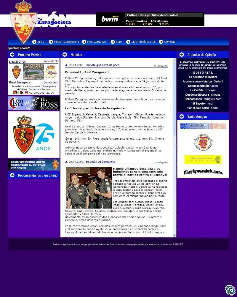 Pasión Zaragocista · 30 ABR 2008