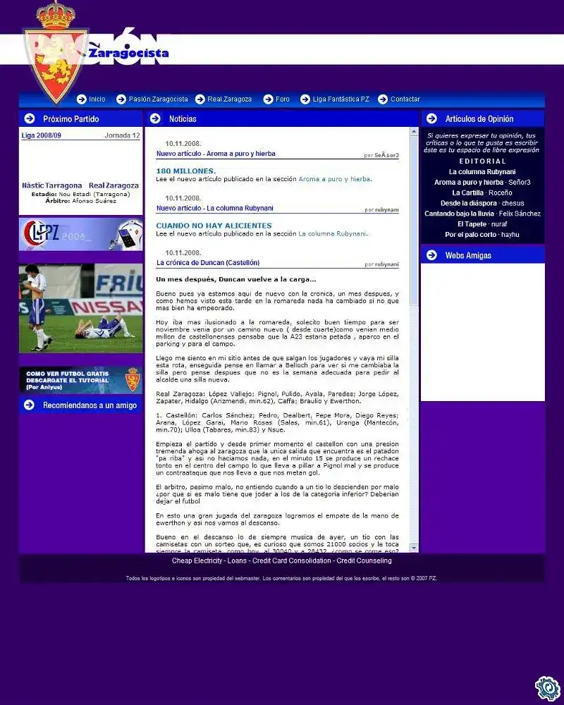 Pasión Zaragocista · 12 NOV 2008