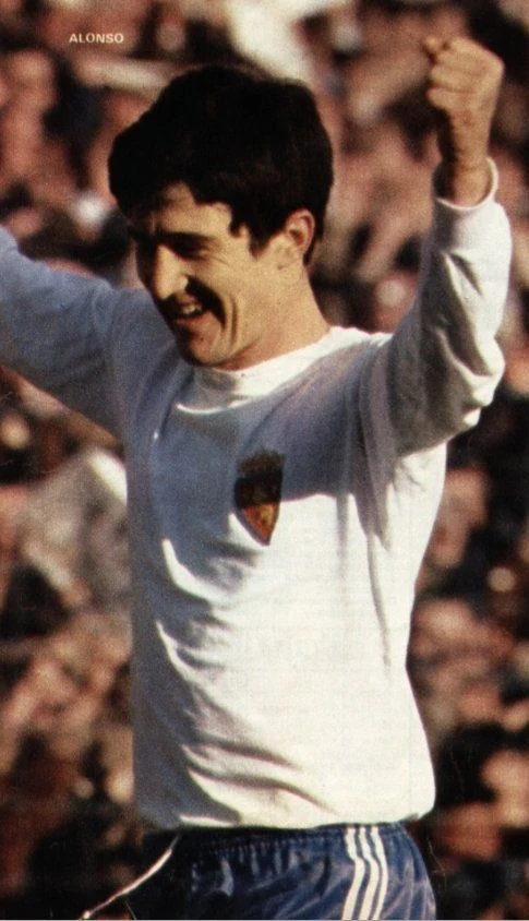 Pichi Alonso con la camiseta del Real Zaragoza