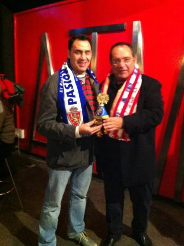 Los presidentes de las Federaciones de Peñas del Atlético de Madrid y Real Zaragoza.
