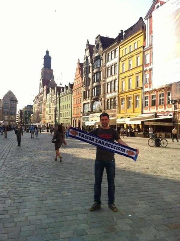 Apoyo al Real Zaragoza desde Wroclaw en Polonia...