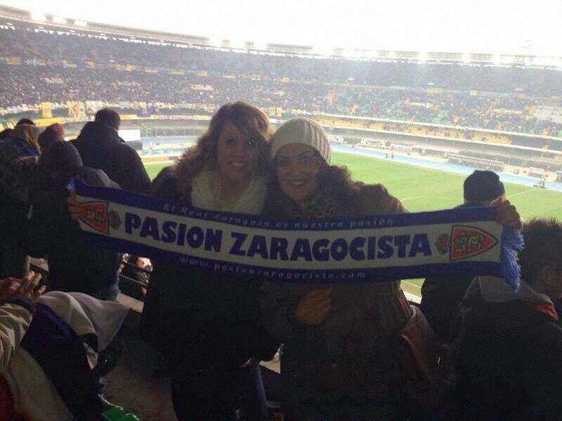 Desde la peña zaragocista de Maluenda nos mandan esta foto en el partido Hellas Verona - Napoles!!!, grandes!!!