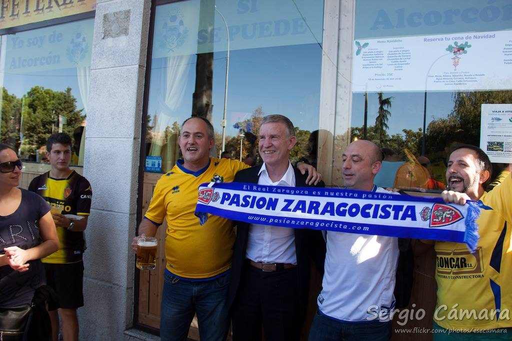 Otra foto de Rafa con el propietario del Alcorcón, Roland Duchâtelet